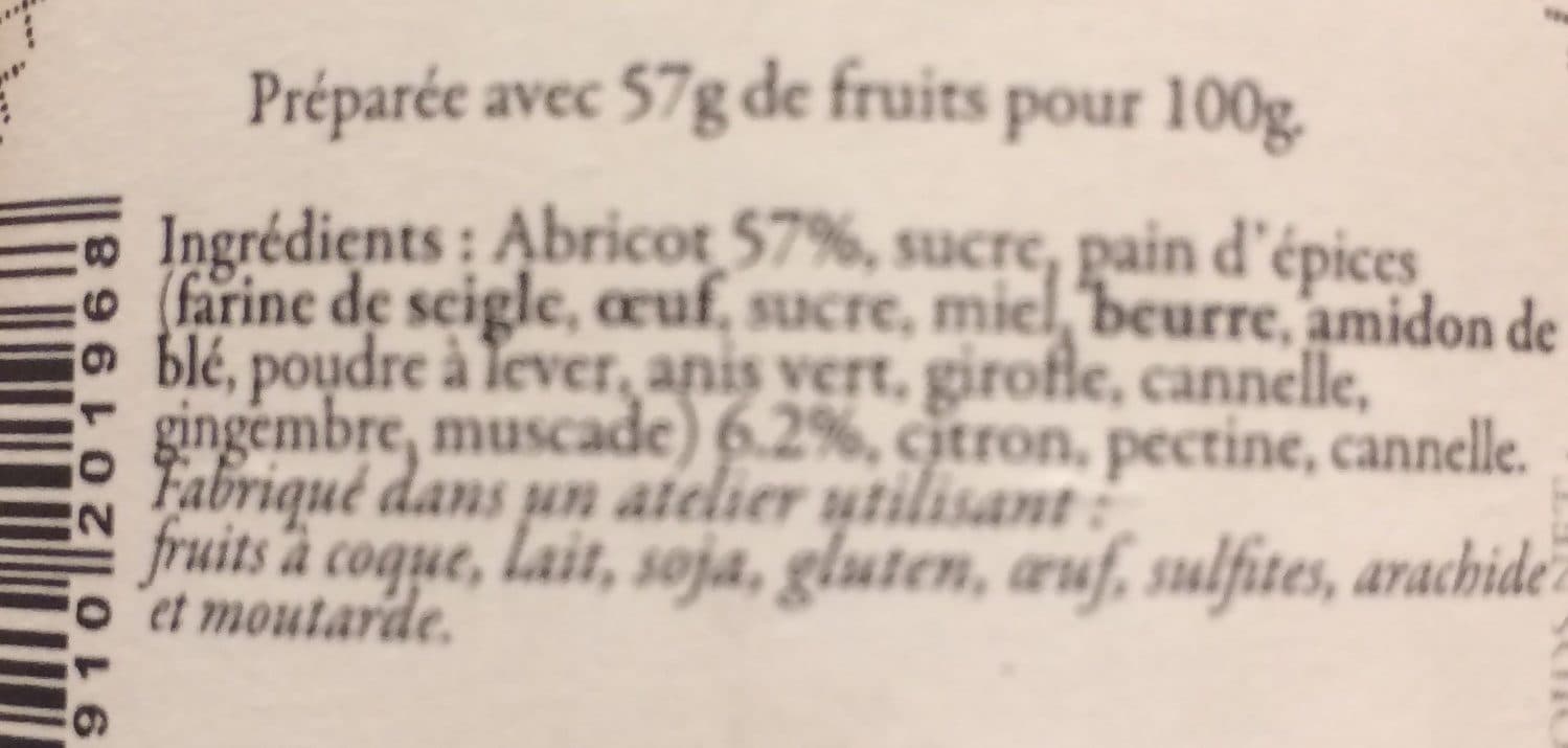 La Chambre aux Confitures Confiture abricot pain d'epice packshot