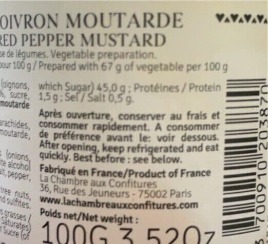 La Chambre aux confitures Condiment tomate poivron moutarde packshot