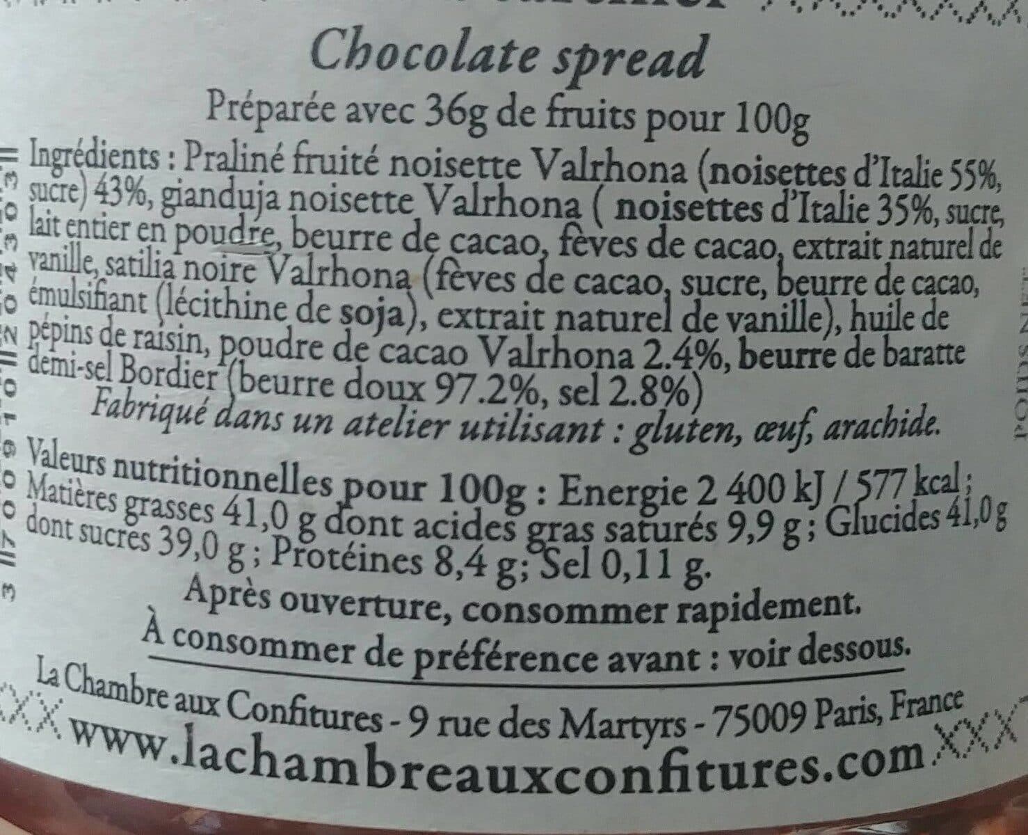 La Chambre aux Confitures Pâte à tartiner packshot