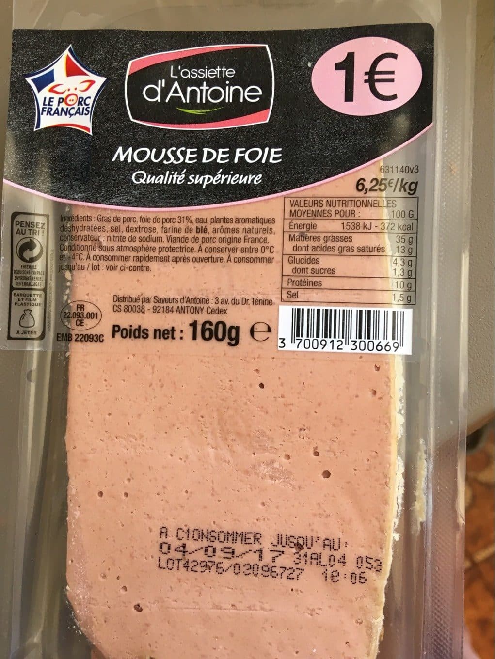 L'assiette D'antoine Mousse de foie packshot