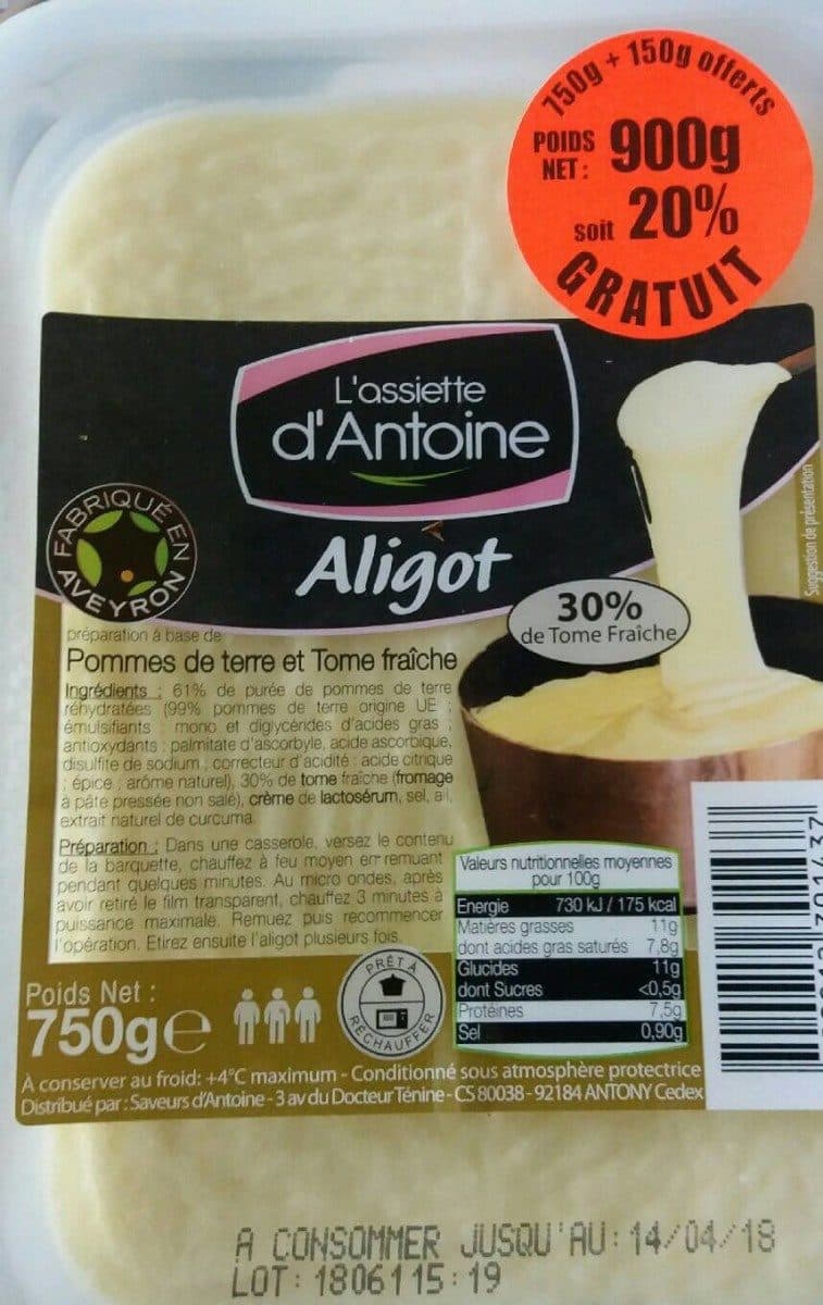 L'assiette d'Antoine Aligot packshot