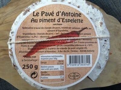 Saveurs d'Antoine Le pave d'antoinette au piment d'Espelette packshot