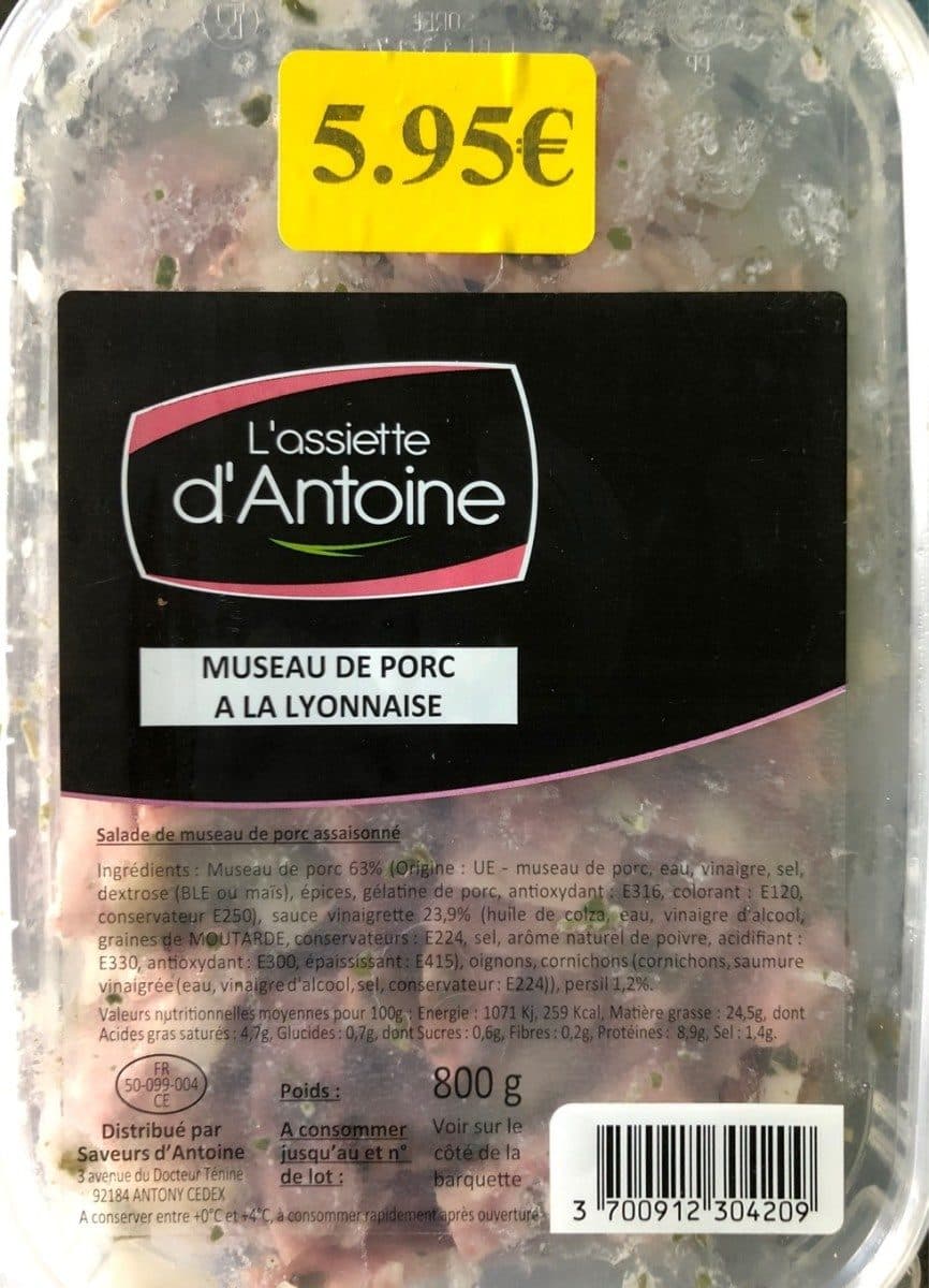 L'assiette d'Antoine Museau de Porc a la Lyonnaise packshot