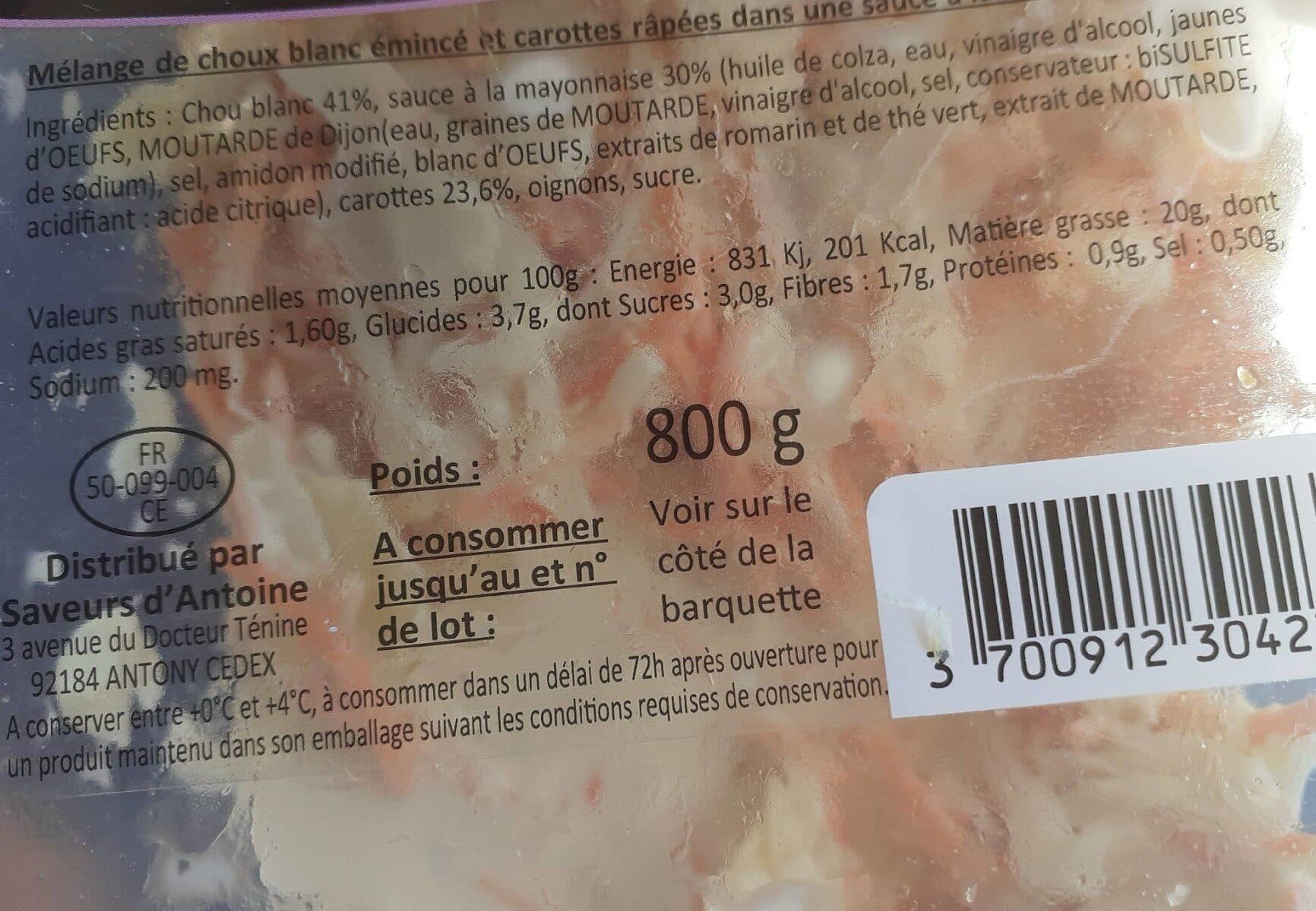 L'assiette d'Antoine Salade Coleslaw packshot