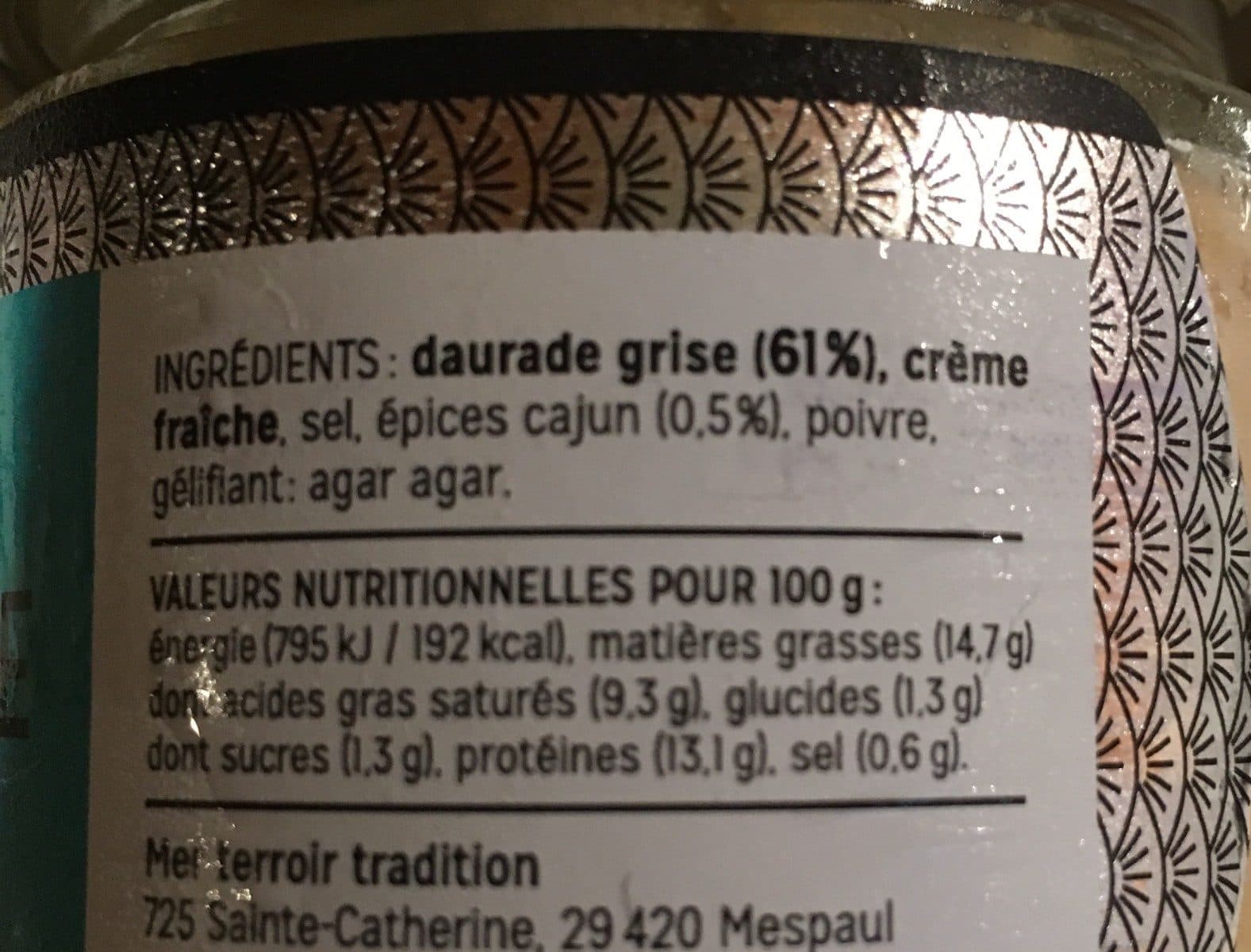Open Food Facts Rillettes daurade grise aux epices cajun packshot
