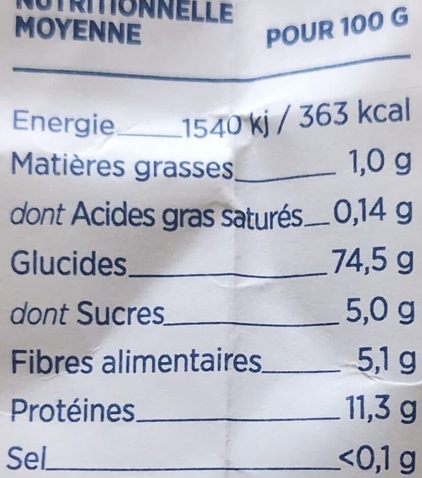 Open Food Facts Tagliatelle Semi-complète packshot
