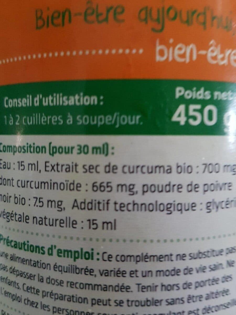 Open Food Facts Curcumaxx C+ Extra Fort - 500 ML - Biocible packshot