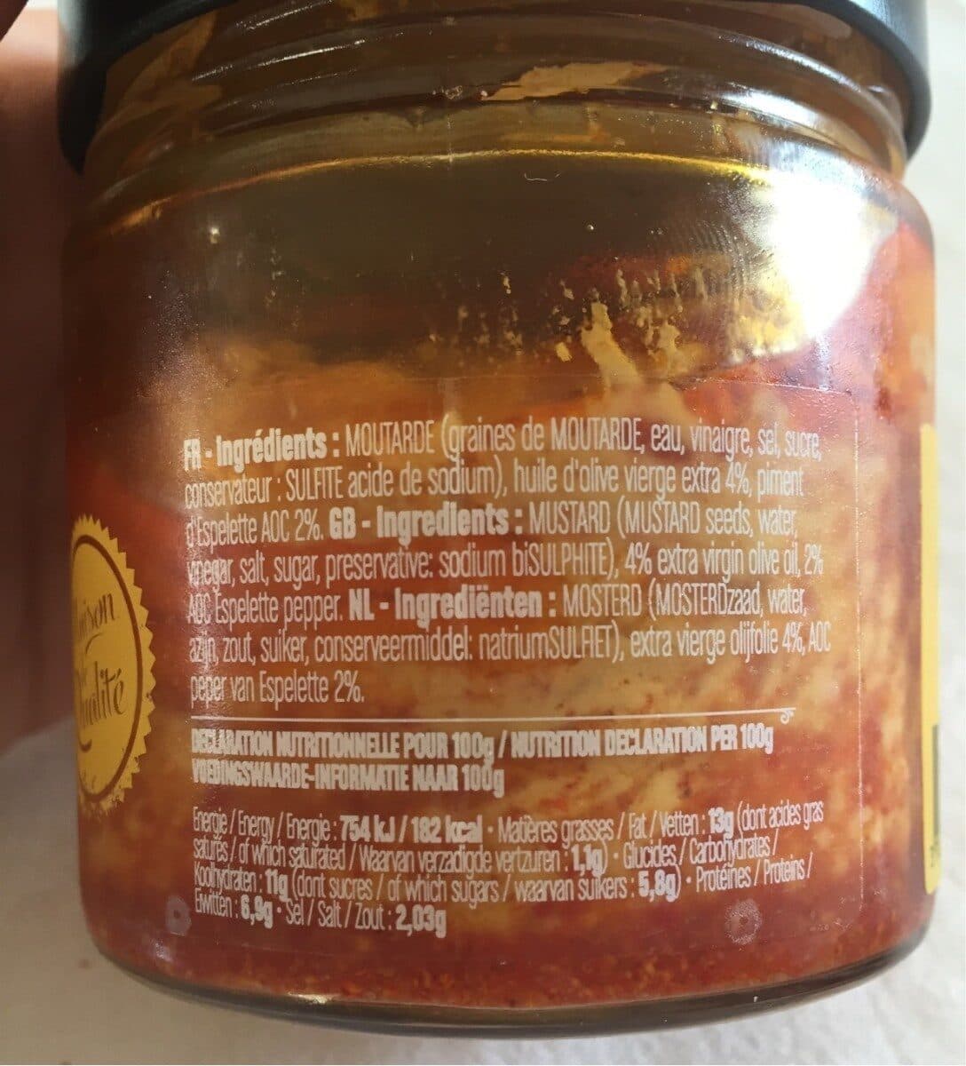 Le Comptoir de Mathilde Moutarde à l'huile d'olive au piment d'espelette AOC packshot