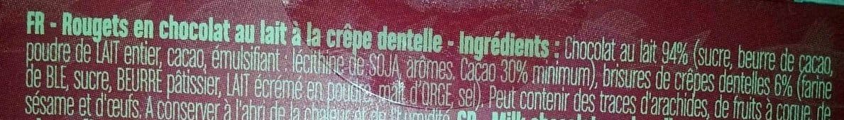 Le Comptoir de Mathilde Rougets Chocolat au Lait - Crêpe Dentelle packshot