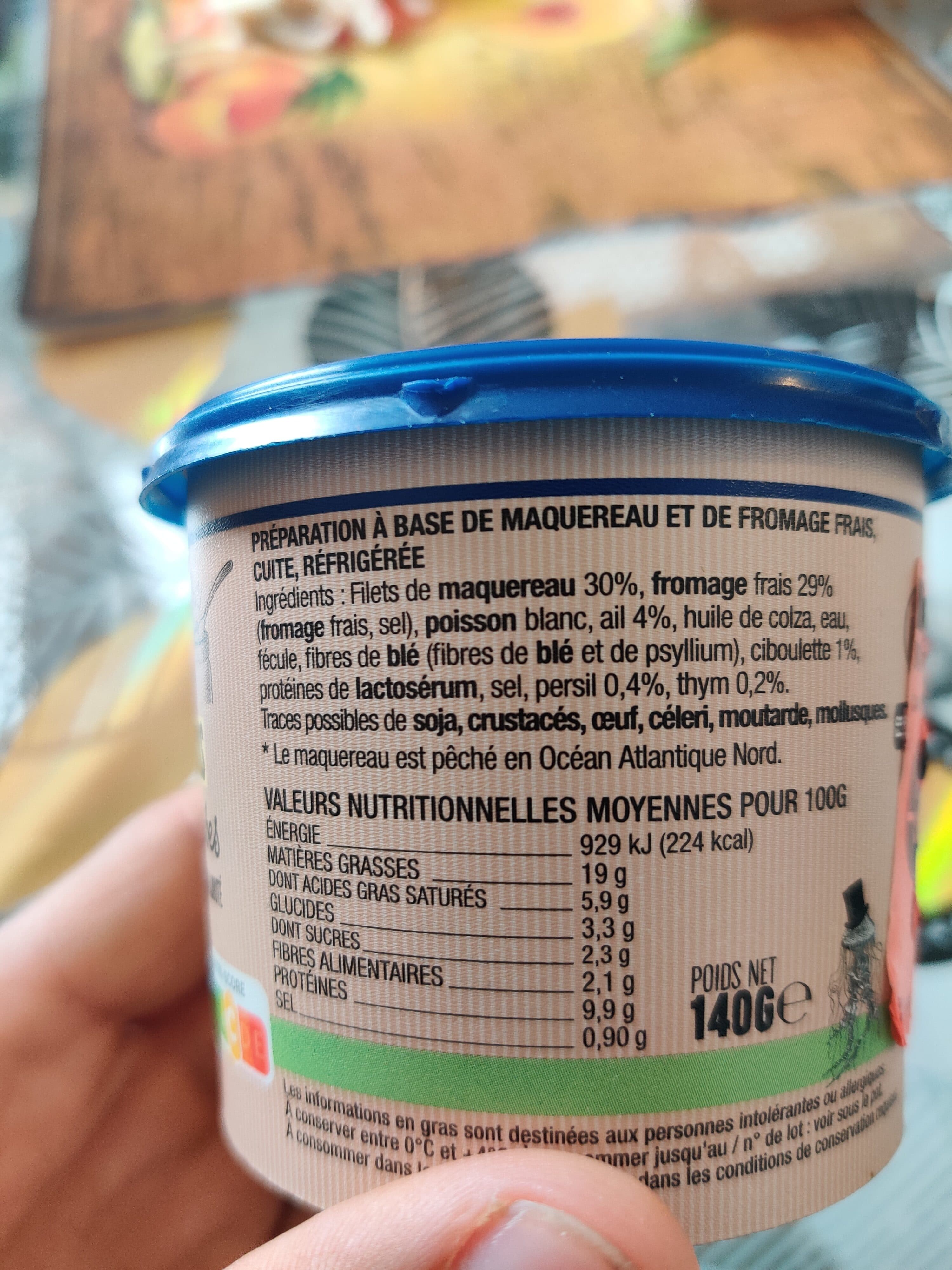 Cap Océan Tartinable maquereau fromage frais, ail & fines herbes - 140g - Frais packshot