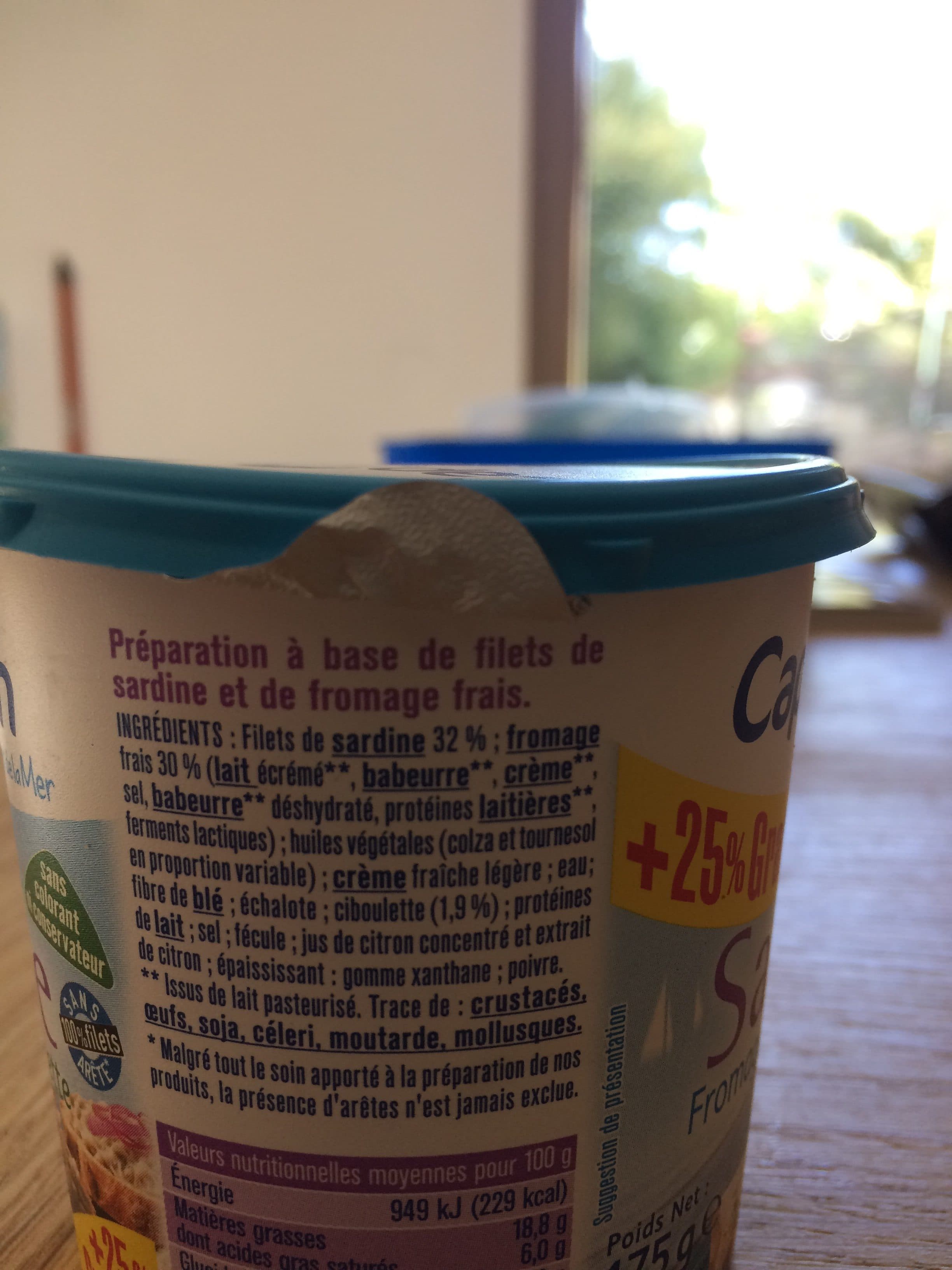 Cap Océan Sardine fromage frais et ciboulette packshot