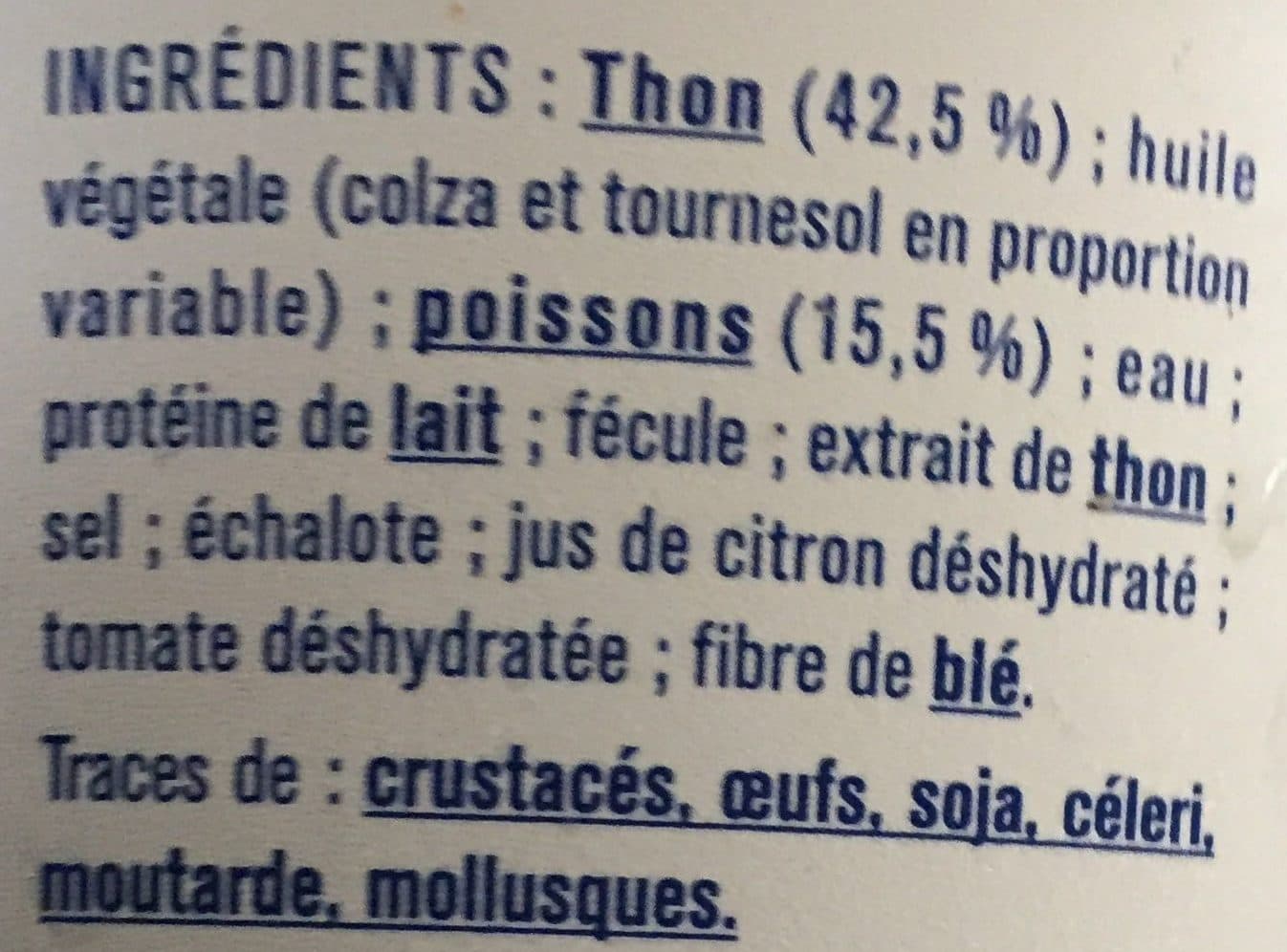Cap Océan Rillettes de thon MSC - 250g - Frais packshot
