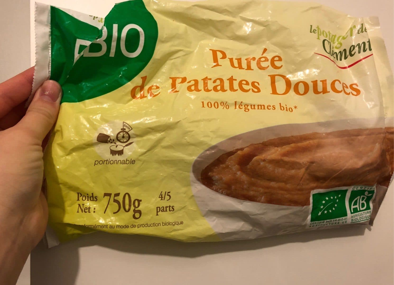 Open Food Facts Purée de patates douces Bio packshot