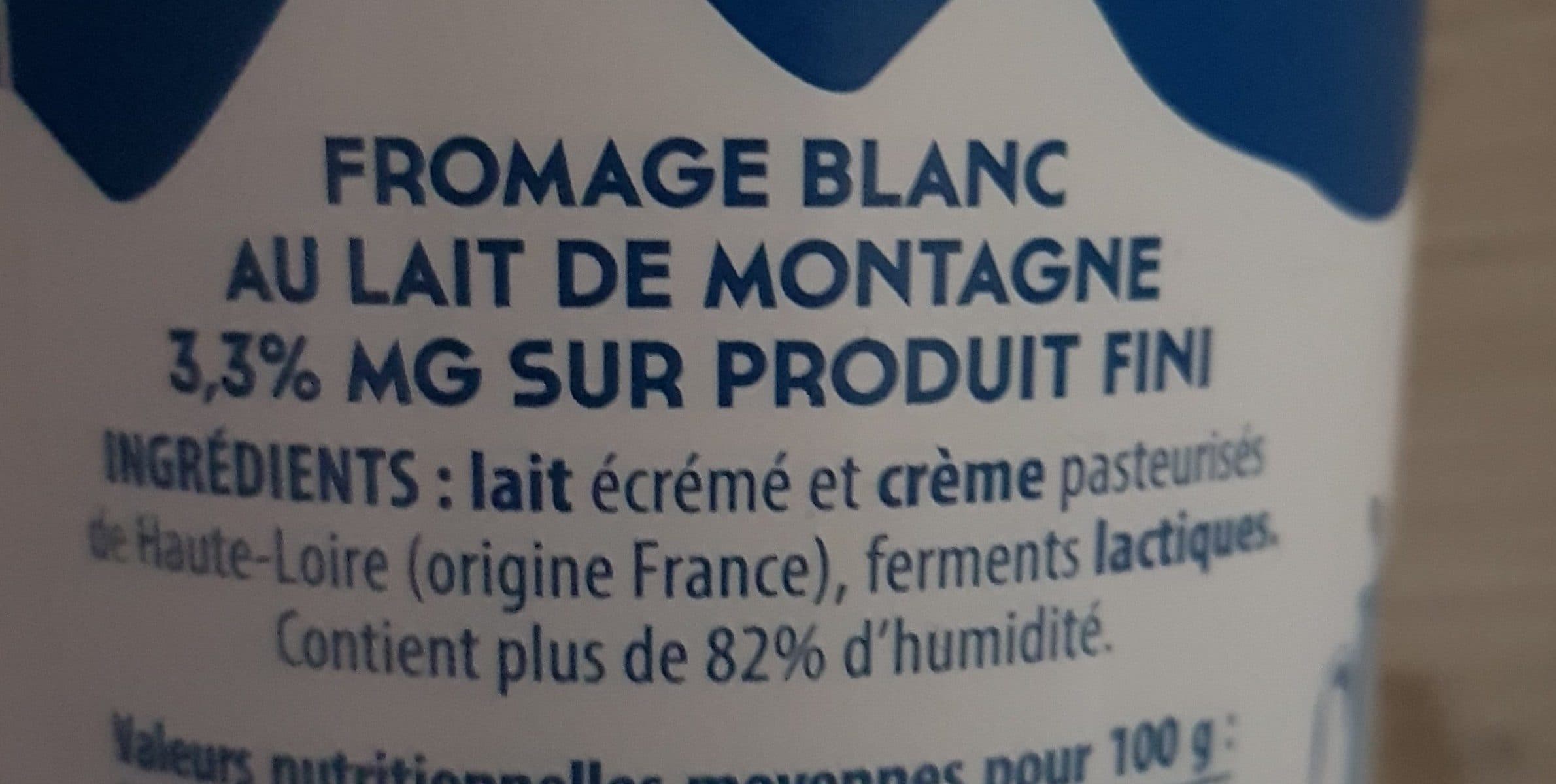 Le Clos des Vaches Fromage blanc au lait de Montagne packshot