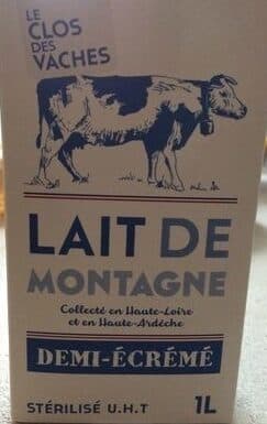 Le Clos des Vaches Lait Demi Écrémé packshot