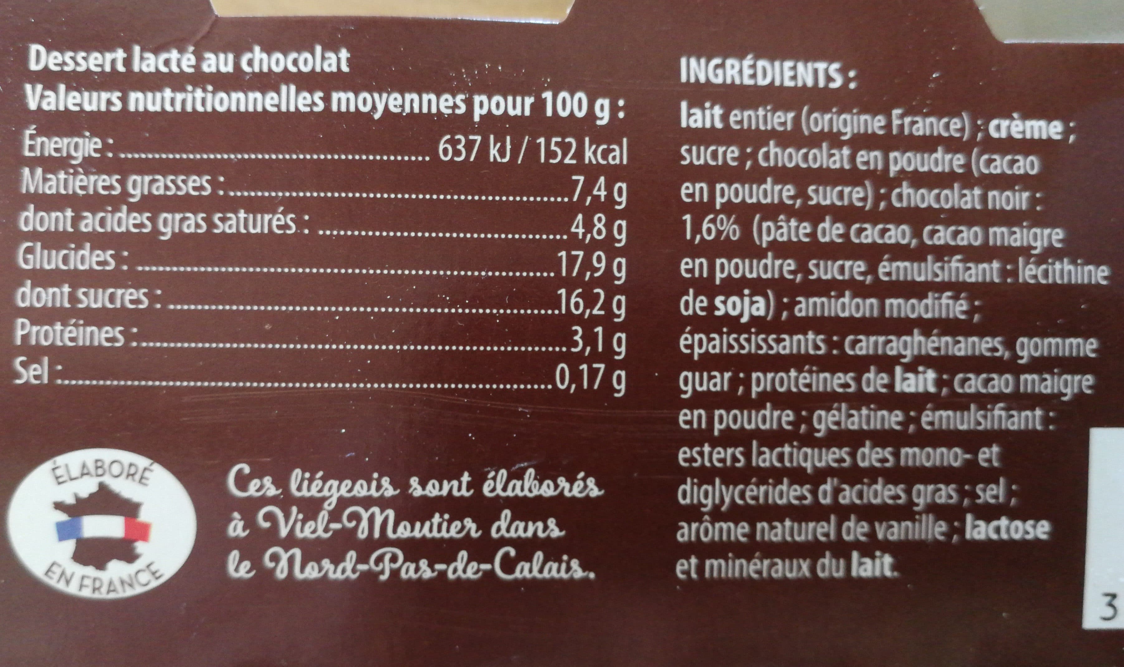 Doux Secrets Liegeois au chocolat packshot