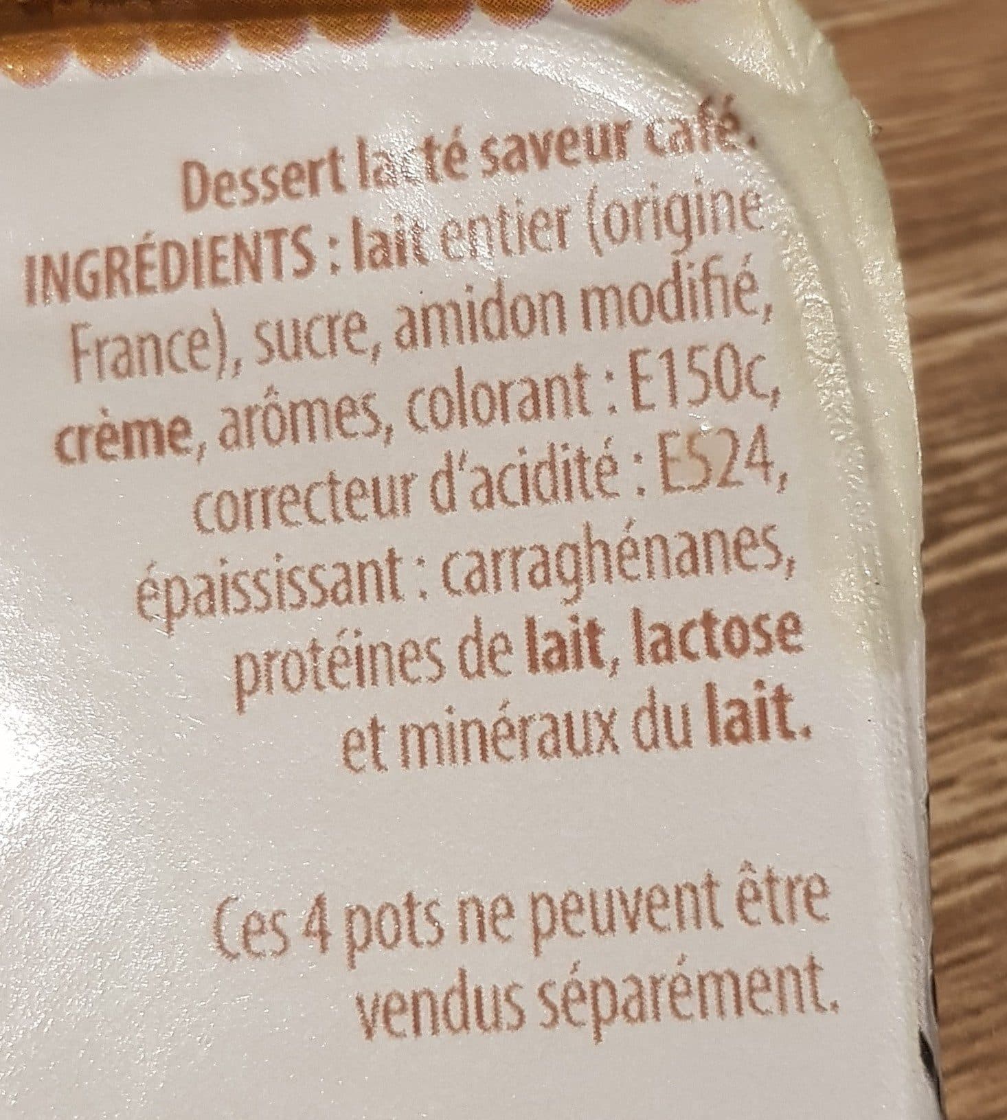 Doux secrets Creme dessert café packshot