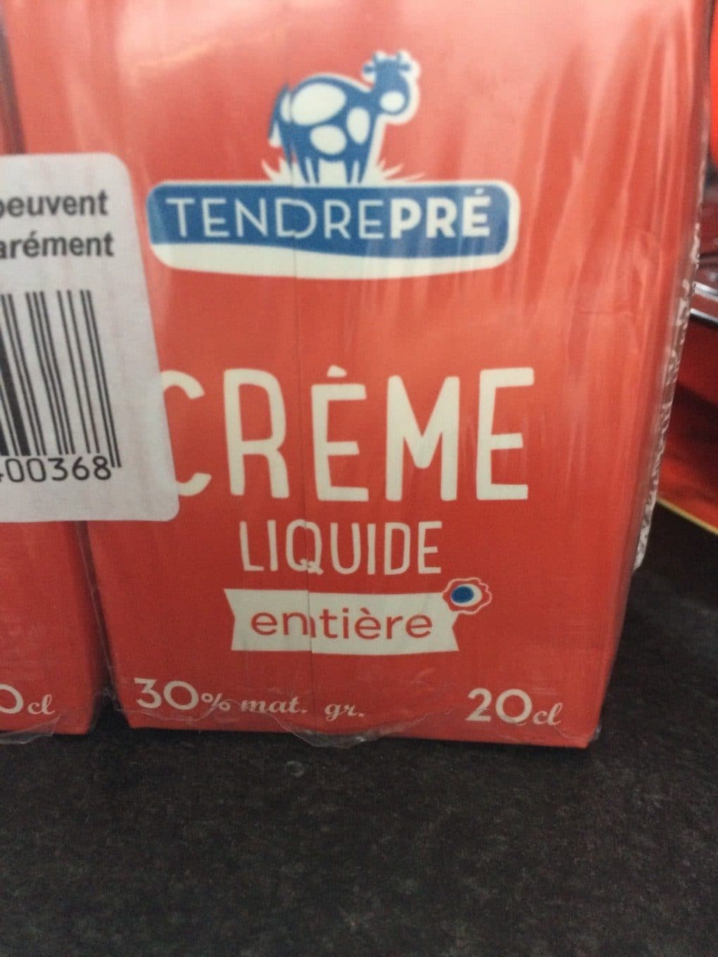 Tendre Pré Crème liquide entière packshot