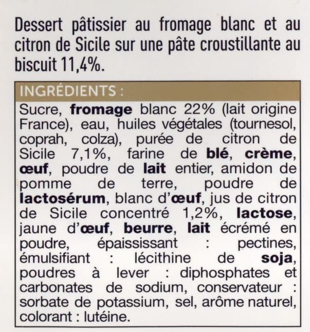 L'instant Patissier Cheesecake citron de sicile packshot