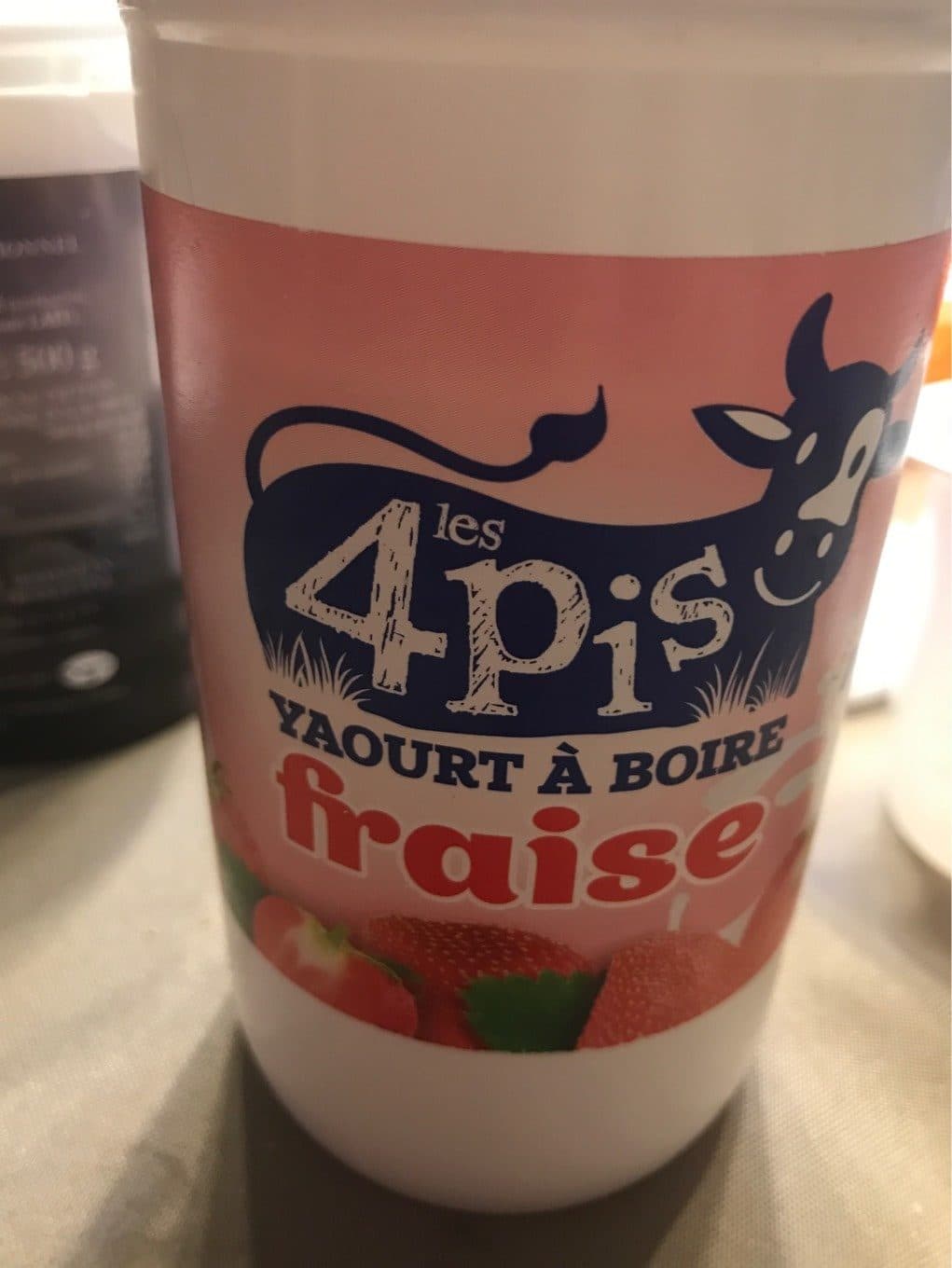 4 Pis Yaourt a boire a la fraise packshot