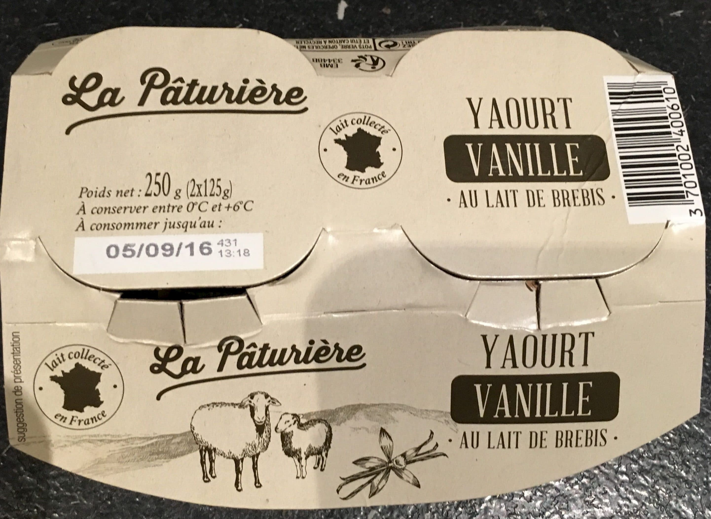 La Pâturière Yaourt vanille au lait de brebis packshot