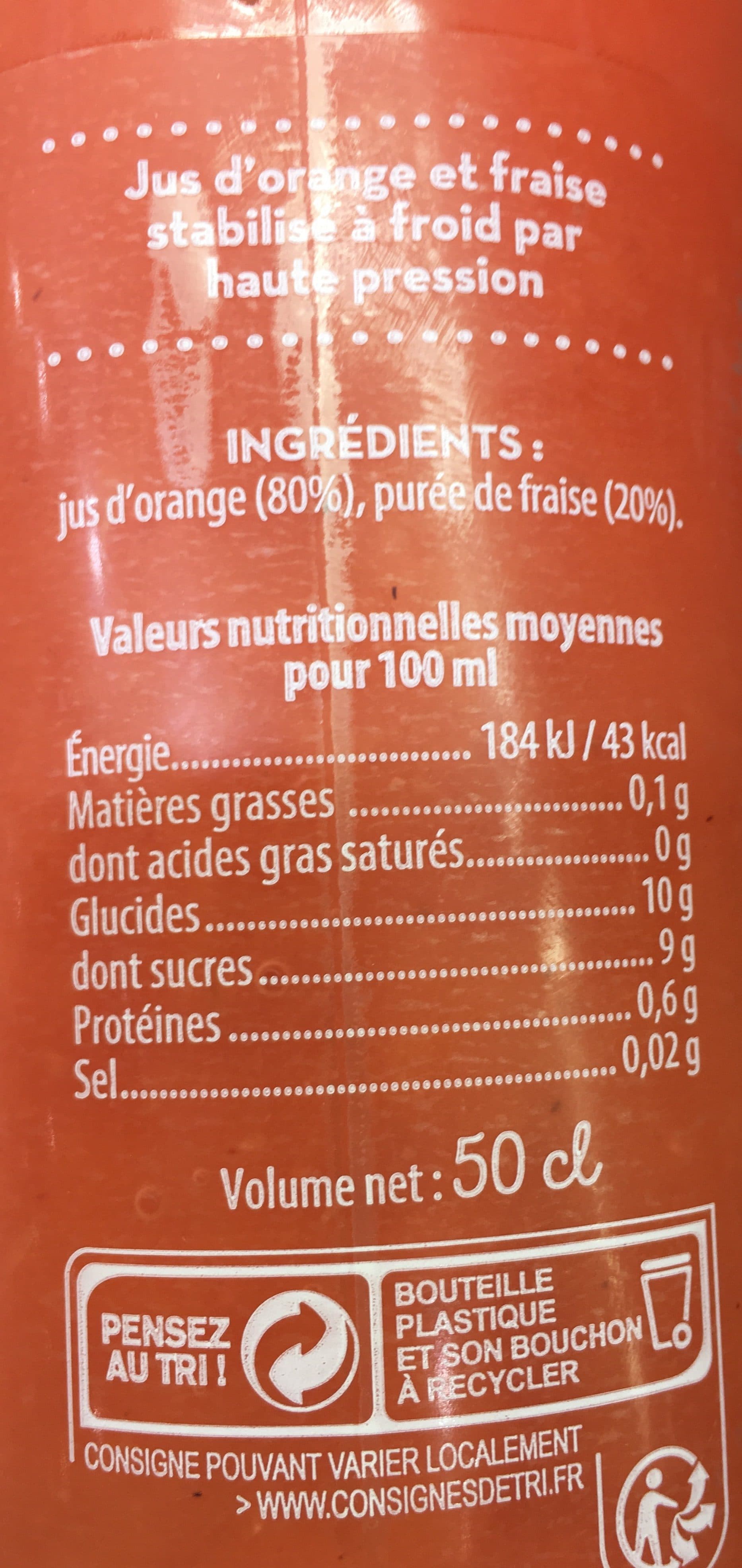 Les Fruisettes Pur jus orange fraise packshot