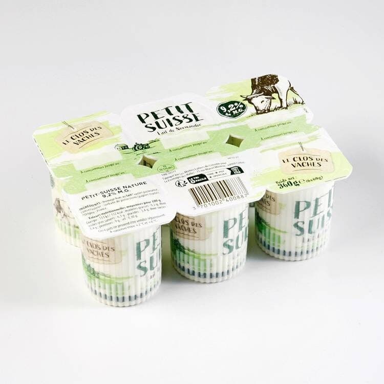 Le Clos des Vaches Petits suisses nature 9,2% matière grasse 6 x 60 g packshot