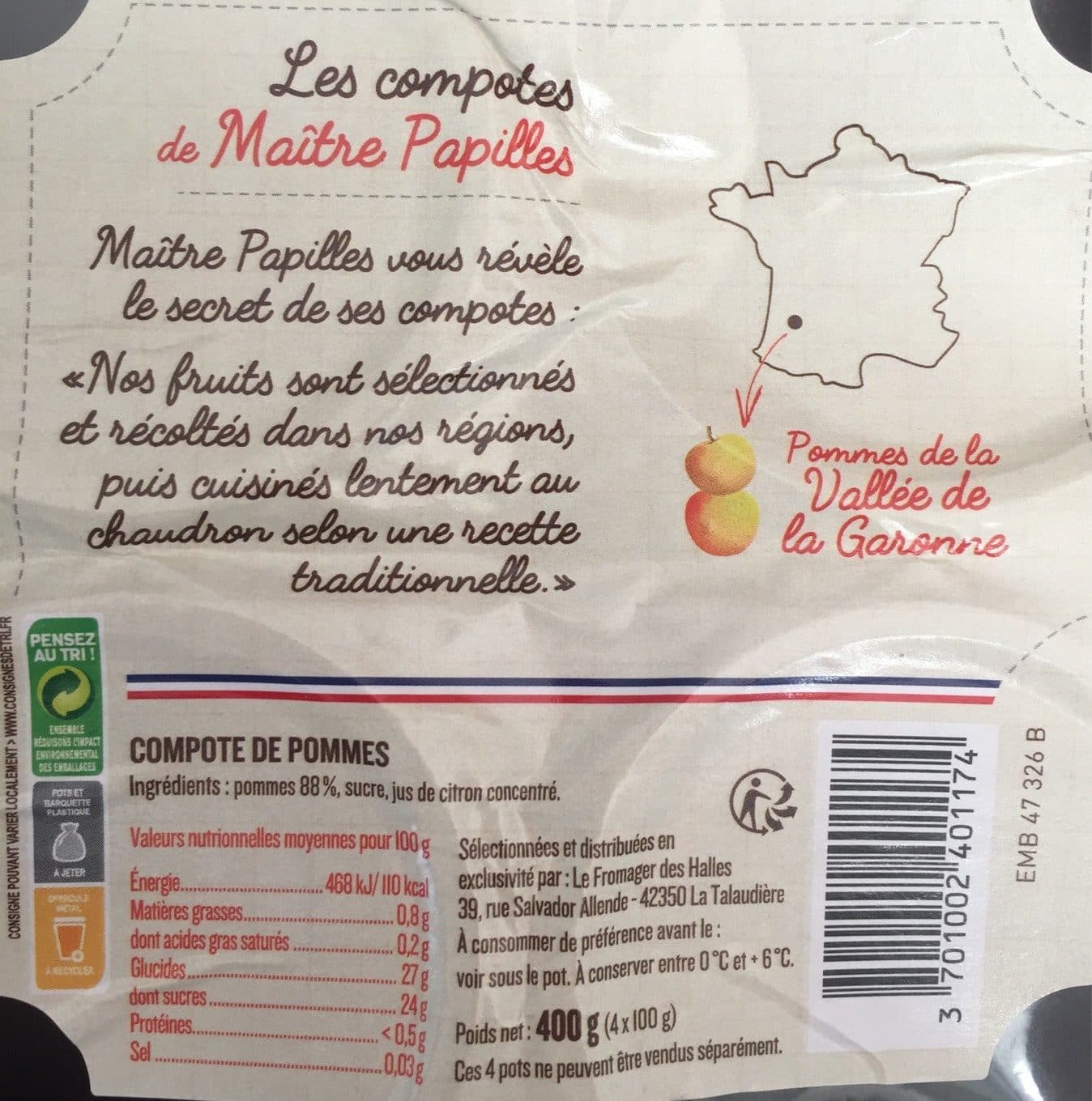 Les Compotes De Maître Papilles Compote de pommes packshot