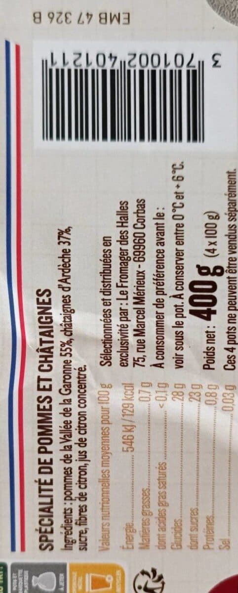 Les desserts de maître papilles Les desserts de Chataignes d'Ardèche packshot