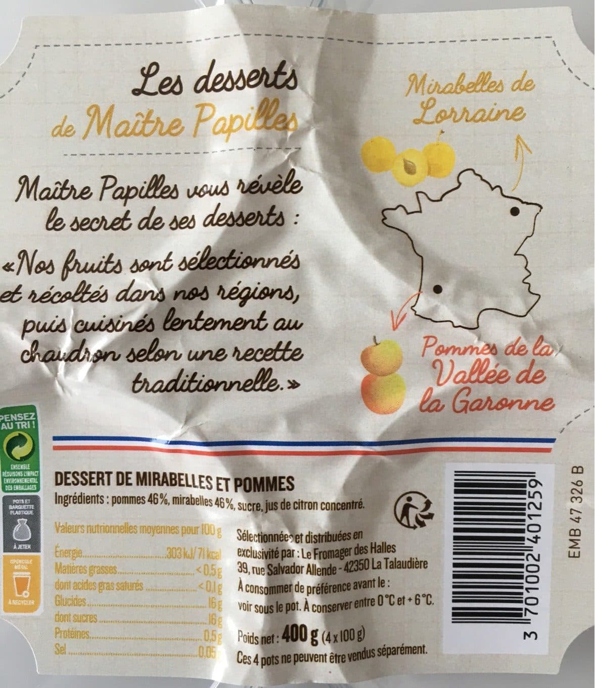 Les Desserts De Maitre Papilles Dessert de mirabelle et pommes packshot