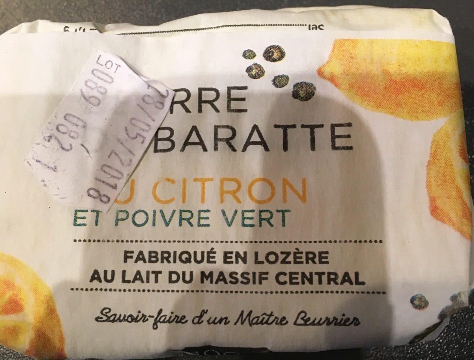 Le Fromager Des Halles Beurre de Baratte au Citron et Poivre Vert packshot
