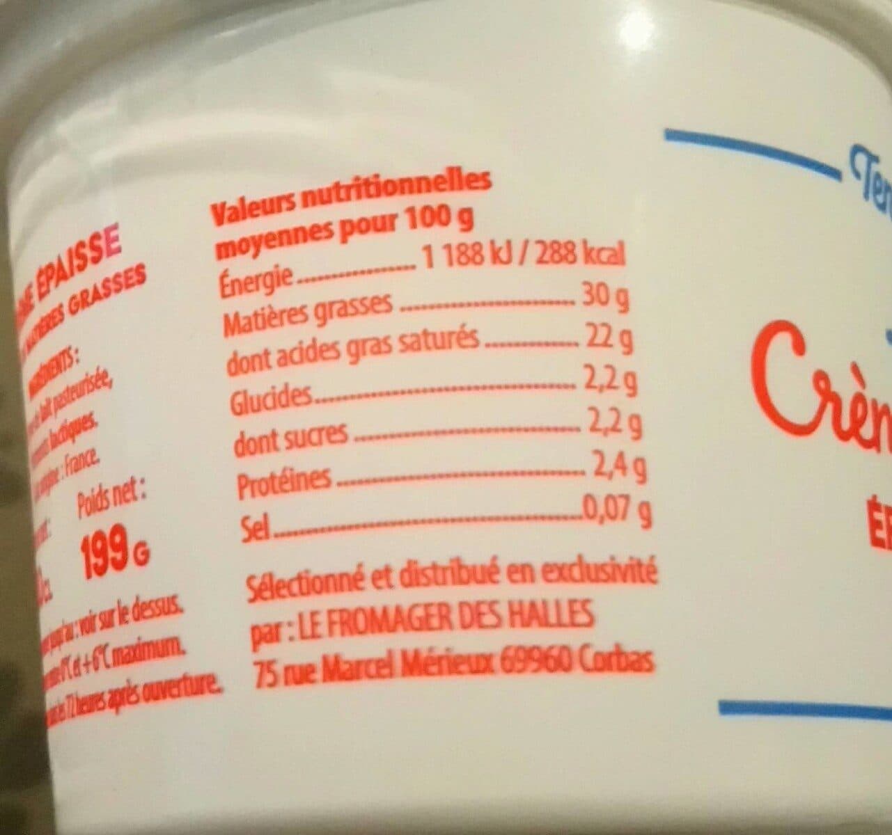 LA CREME FRAICHE ENTIERE EPAISSE 30% packshot