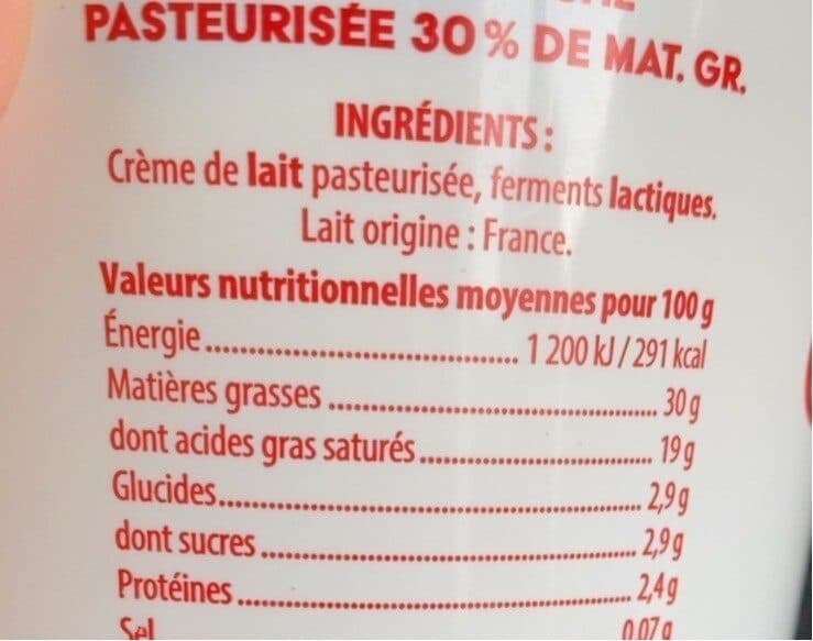 TENDREPRÉ Crème fraîche épaisse 30% de MG packshot
