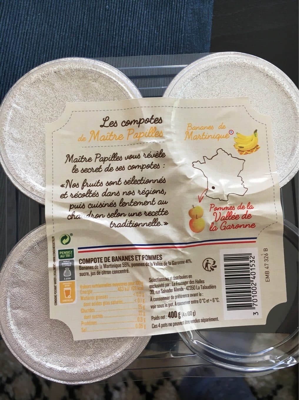 Les Compotes De Maitre Papilles Compote de bananes et pommes packshot
