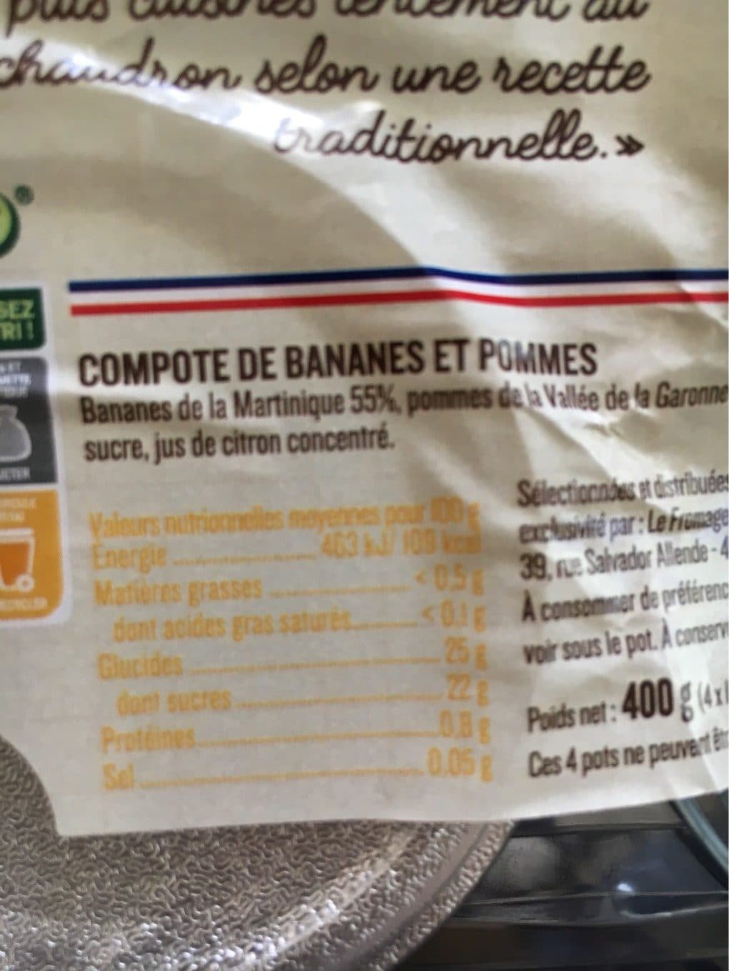 Les Compotes De Maitre Papilles Compote de bananes et pommes packshot