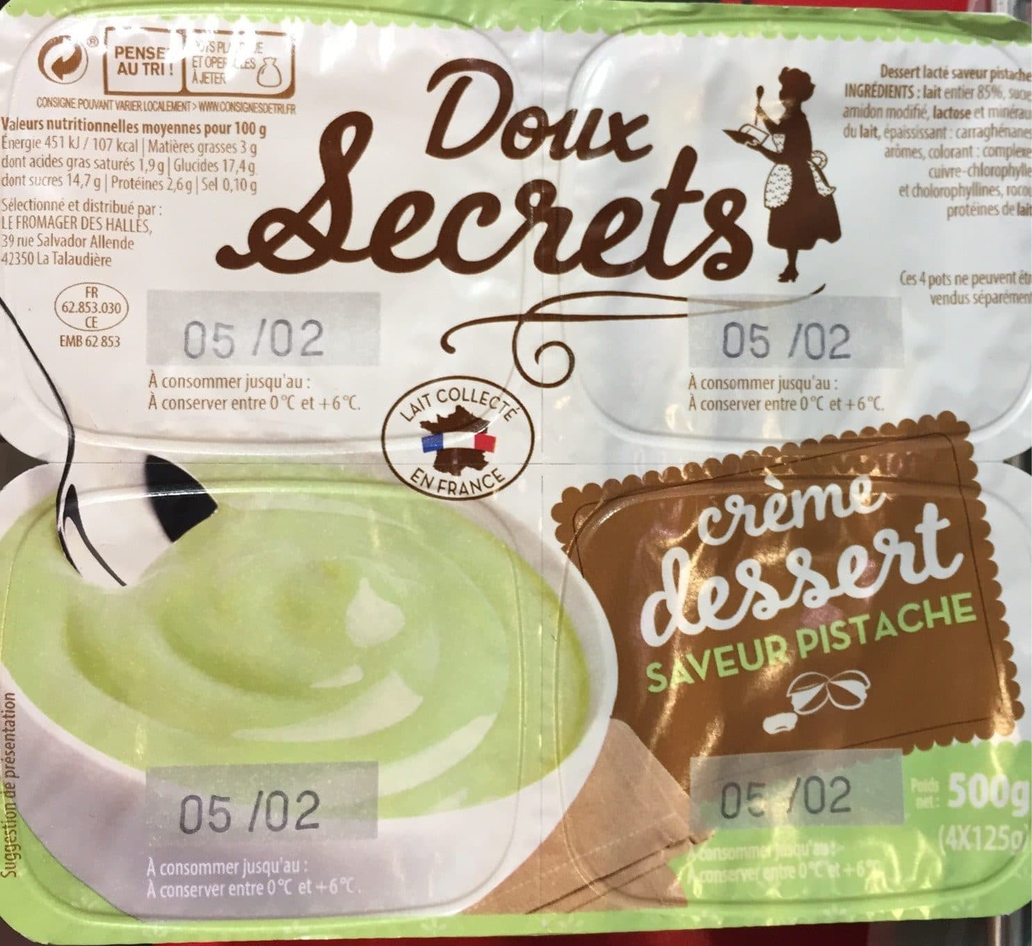 Doux Secrets Doux secrets - Crème dessert saveur pistache packshot