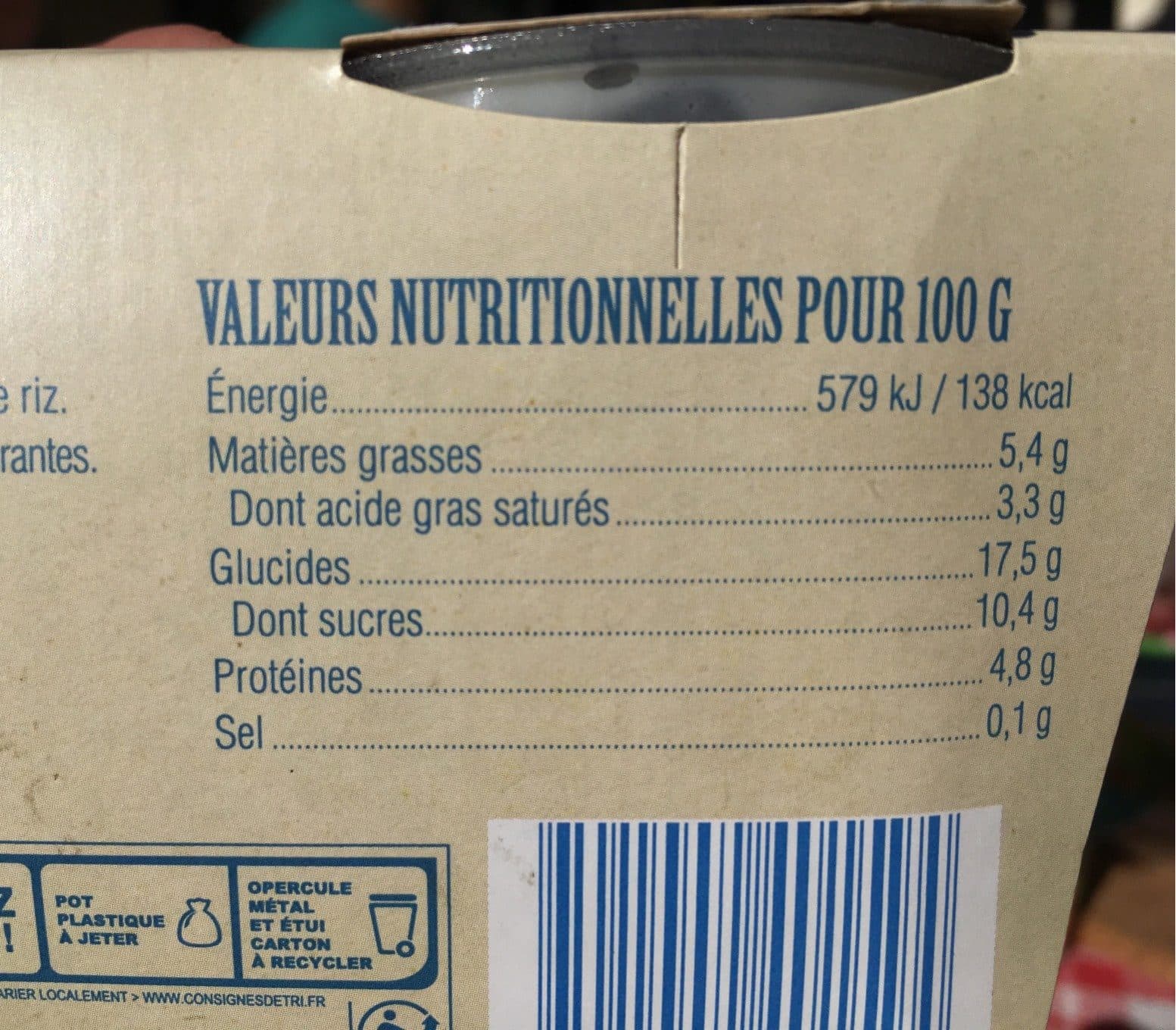La Pâturière Riz au lait nature de brebis packshot