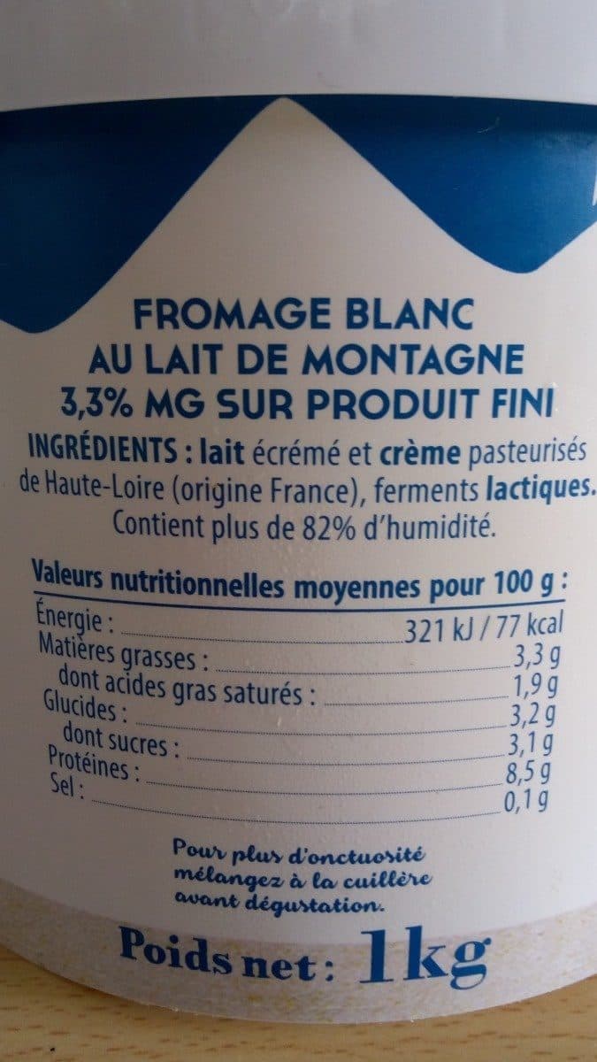Le Clos des Vaches Fromage blanc 3.3% packshot