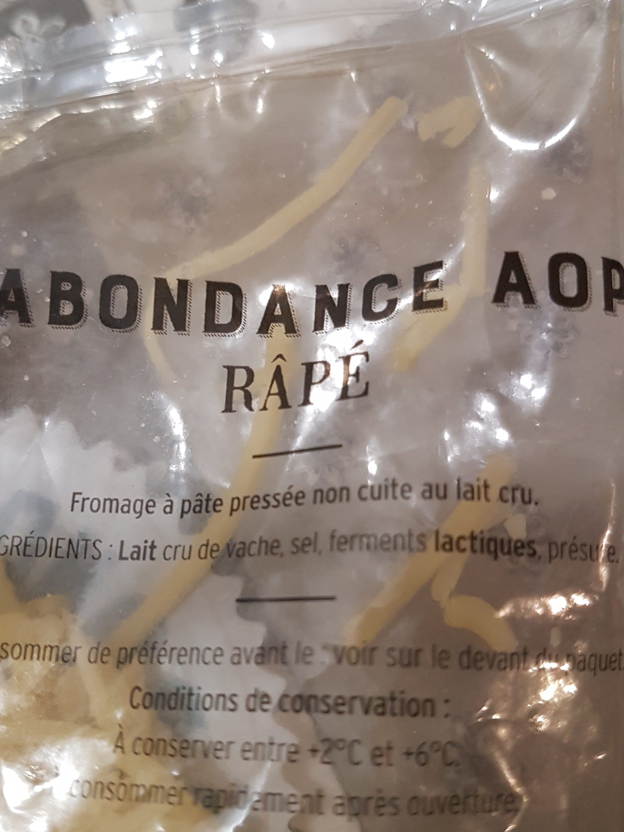 Fromagerie Chabert Abondance aop râpé packshot