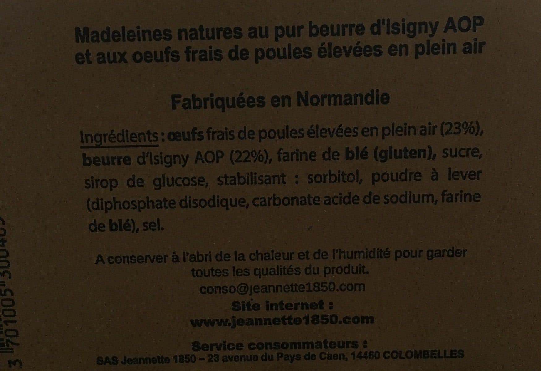 Biscuiterie Jeannette Madeleines Nature packshot