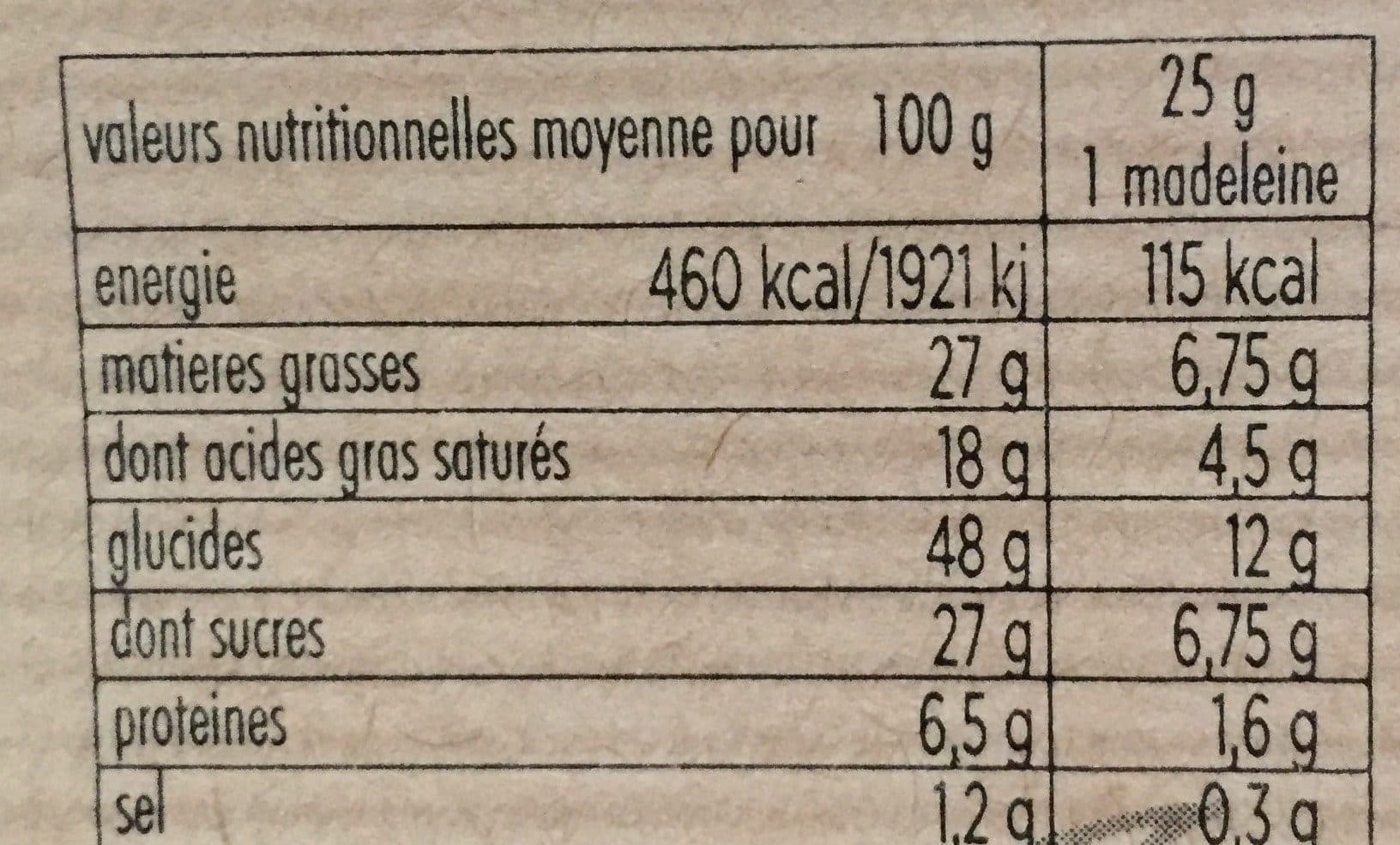 Biscuiterie Jeannette 8 Madeleines Nature Bio packshot