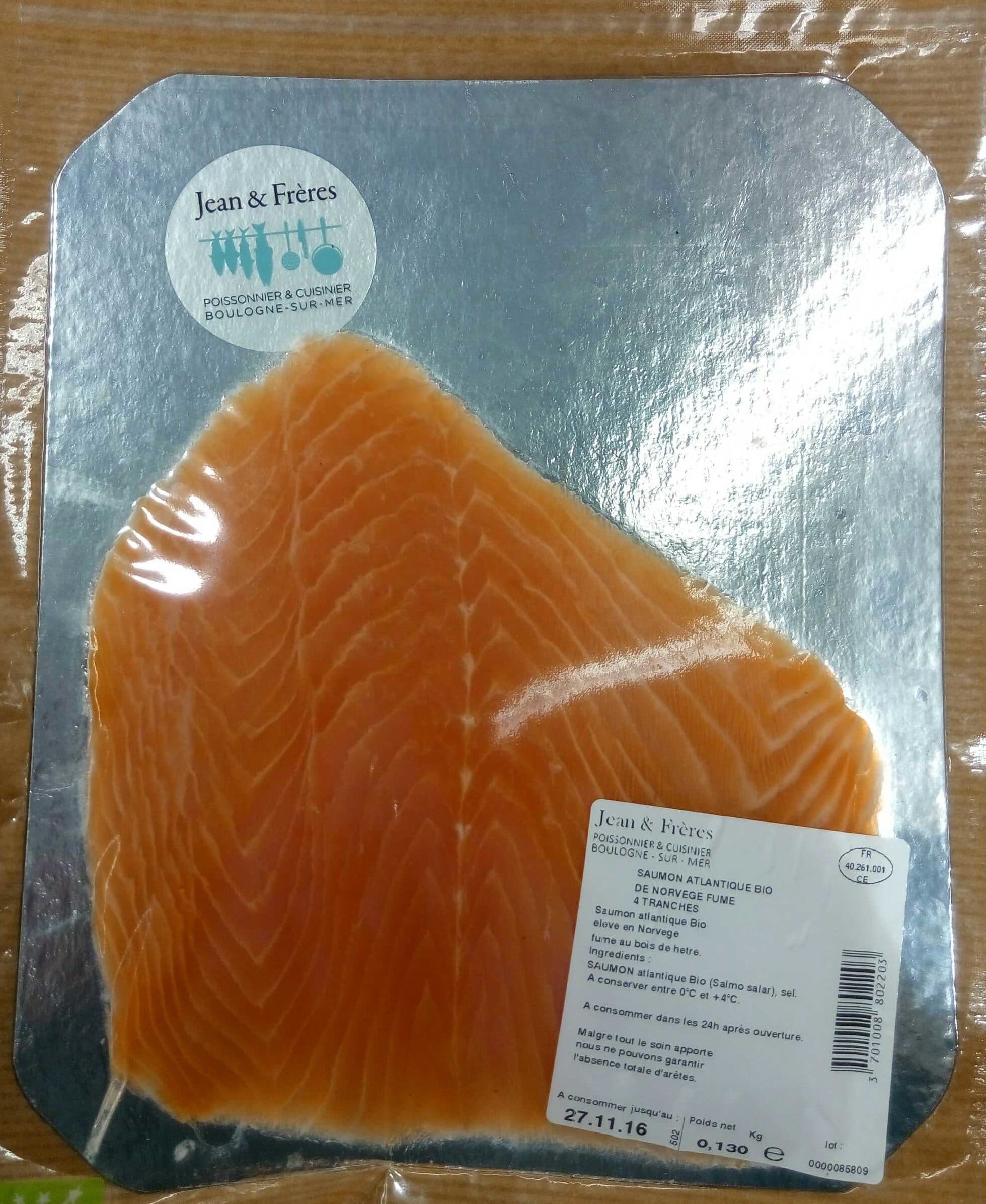 Jean & Frères Saumon Atlantique Fumé Bio de Norvège packshot
