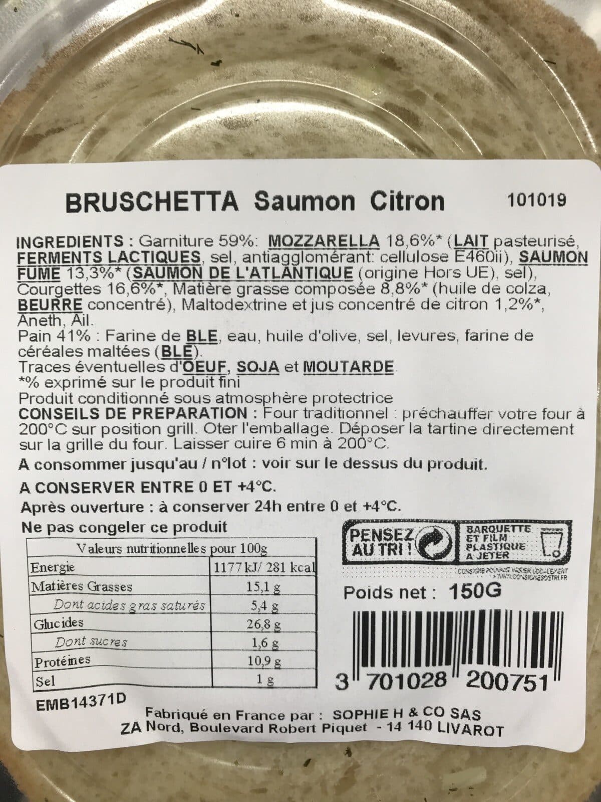 Open Food Facts Bruschetta de Sophie packshot