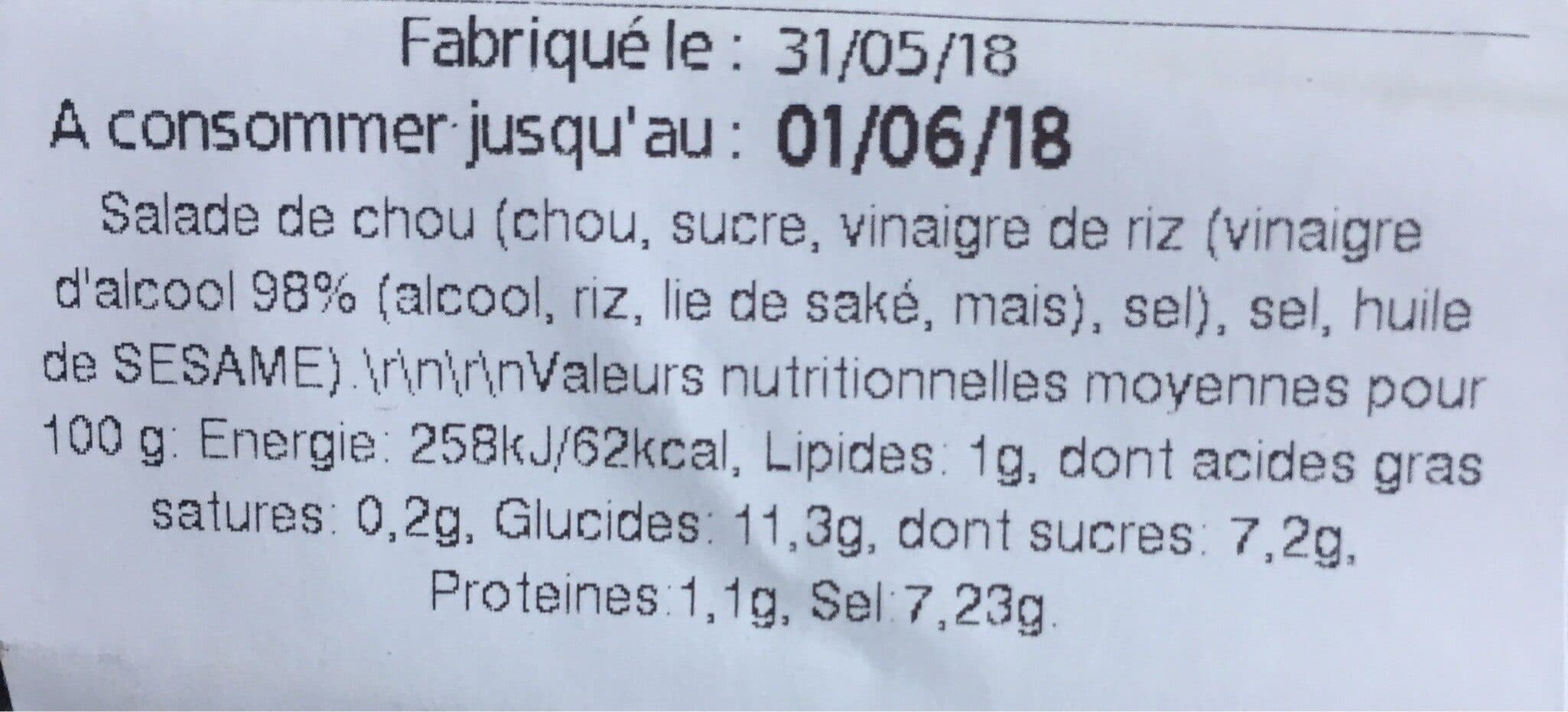 Open Food Facts Salade de choux packshot