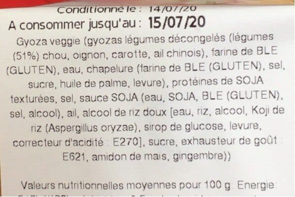 Open Food Facts Gyozas veggie packshot