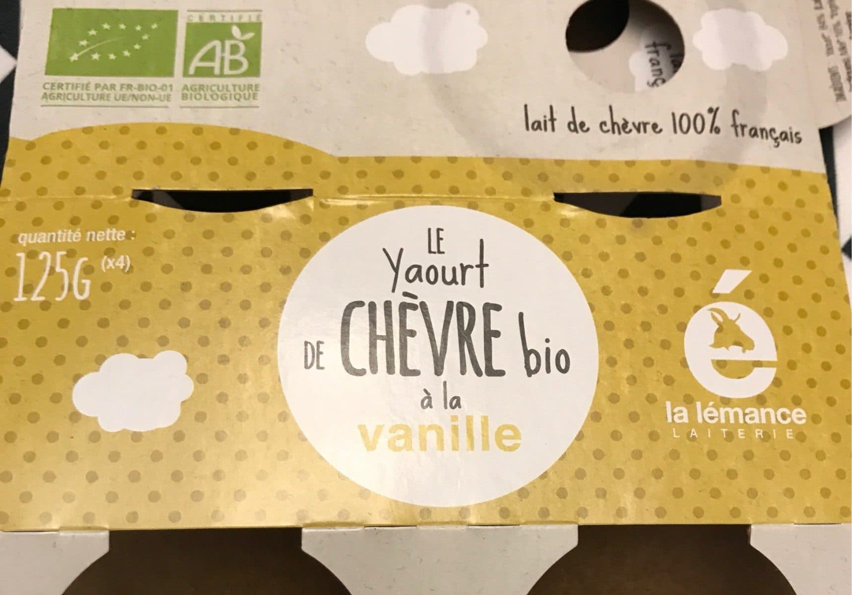 La Lémance Yaourt de chevre bio a la vanille packshot