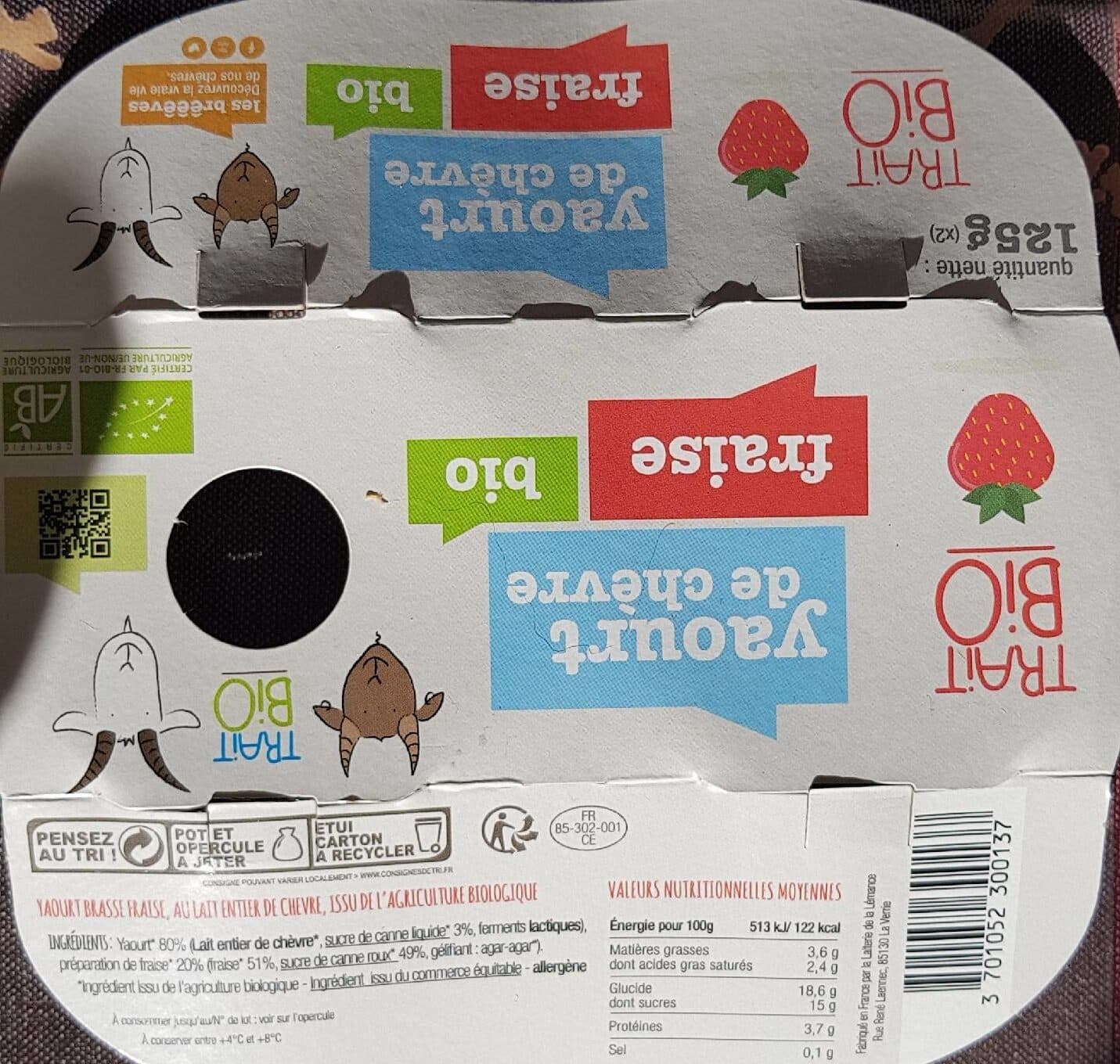 Trait Bio Yaourt de Chèvre packshot