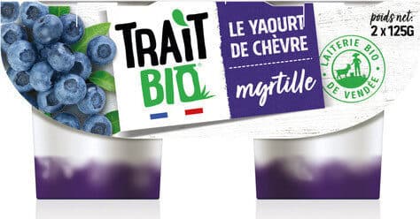 Trait Bio Yaourt chèvre myrtille packshot