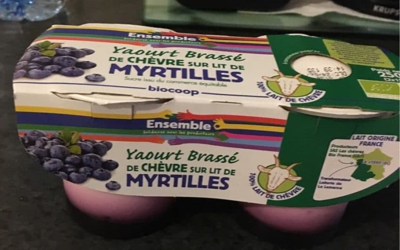 Biocoop Yaourt Brassé de chevre sur lit de myrtilles packshot