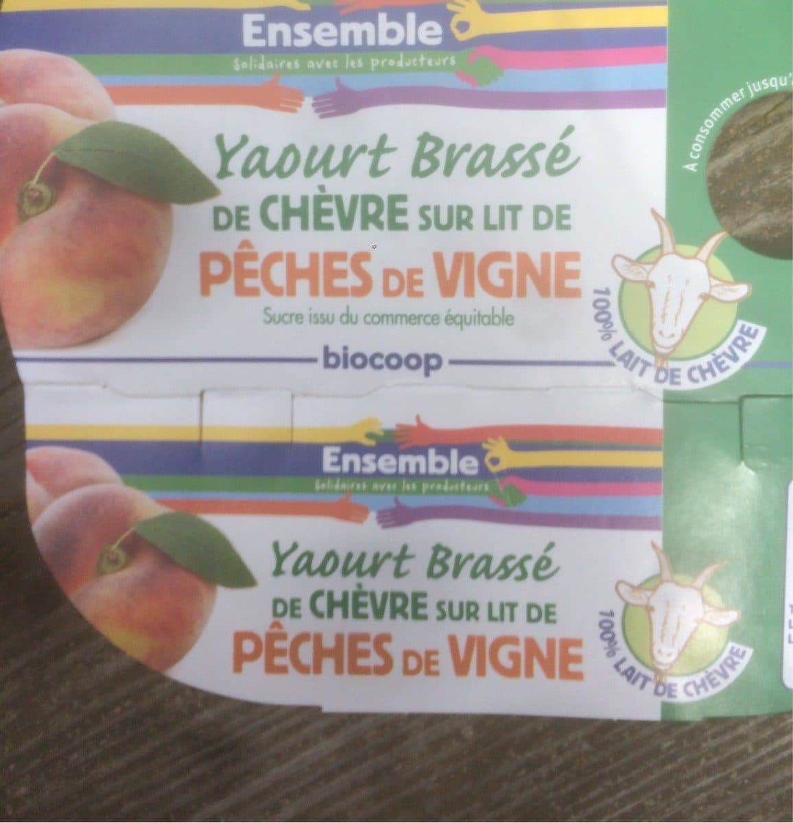Biocoop Yaourt brassé de pêche de vigne packshot